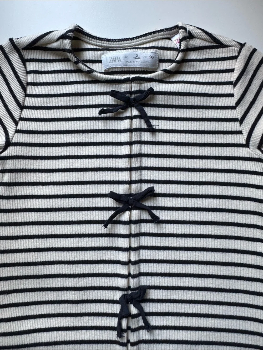 ZARA Kids Striped Short Sleeve Top